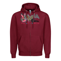 Burgundy peace love racing Zipper Hoodie - Zillion Design Studio