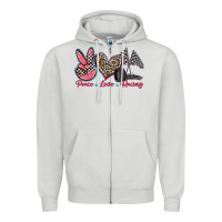 Dove Grey peace love racing Zipper Hoodie - Zillion Design Studio