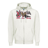 Oatmeal Heather peace love racing Zipper Hoodie - Zillion Design Studio