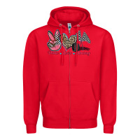 Red peace love racing Zipper Hoodie - Zillion Design Studio