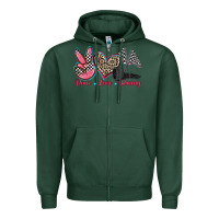 Sports Green peace love racing Zipper Hoodie - Zillion Design Studio