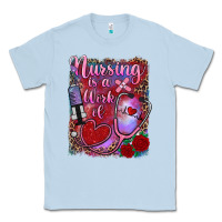 Dusty Blue nursing is a work of heart Classic Tee - RanaPortraitStore