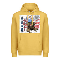 Antique Gold land of the free Premium Hoodie - MaliasSmallBusiness