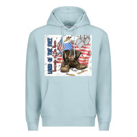 Blue Mist land of the free Premium Hoodie - MaliasSmallBusiness