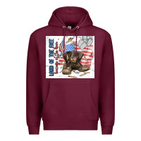 Burgundy land of the free Premium Hoodie - MaliasSmallBusiness