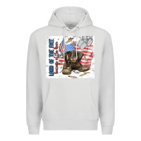 Dove Grey land of the free Premium Hoodie - MaliasSmallBusiness