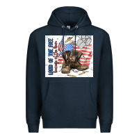 Navy land of the free Premium Hoodie - MaliasSmallBusiness