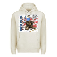 Oatmeal Heather land of the free Premium Hoodie - MaliasSmallBusiness