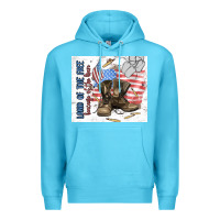 Ocean Blue land of the free Premium Hoodie - MaliasSmallBusiness