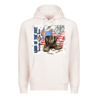Pale Pink land of the free Premium Hoodie - MaliasSmallBusiness