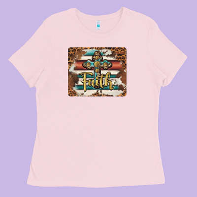 Faith Cross Mousepad Ladies Tee Designed By Barkaloodesign