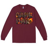 Burgundy game day football leopard Long Sleeve Tee - Zillion Design Studio