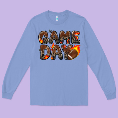 Game Day Football Leopard Long Sleeve Tee Designed By Zillion Design Studio