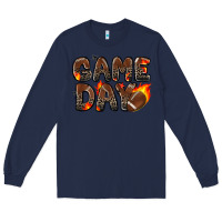 Navy game day football leopard Long Sleeve Tee - Zillion Design Studio