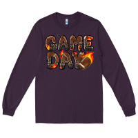 Plum game day football leopard Long Sleeve Tee - Zillion Design Studio