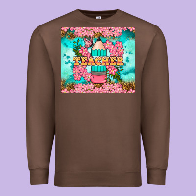 Teacher Floral Pencil Tumbler Premium Sweatshirt Designed By Bundleandbundleshop
