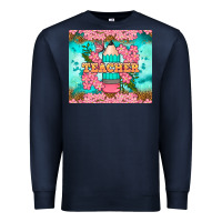 Navy teacher floral pencil tumbler Premium Sweatshirt - BundleAndBundleShop