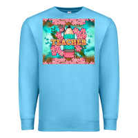 Ocean Blue teacher floral pencil tumbler Premium Sweatshirt - BundleAndBundleShop
