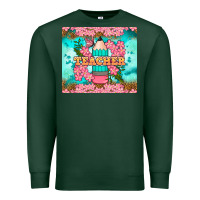 Sports Green teacher floral pencil tumbler Premium Sweatshirt - BundleAndBundleShop