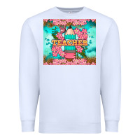 White teacher floral pencil tumbler Premium Sweatshirt - BundleAndBundleShop