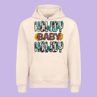 Western Howdy Baby Howdy Urban Hoodie Designed By Nancycooperartshop