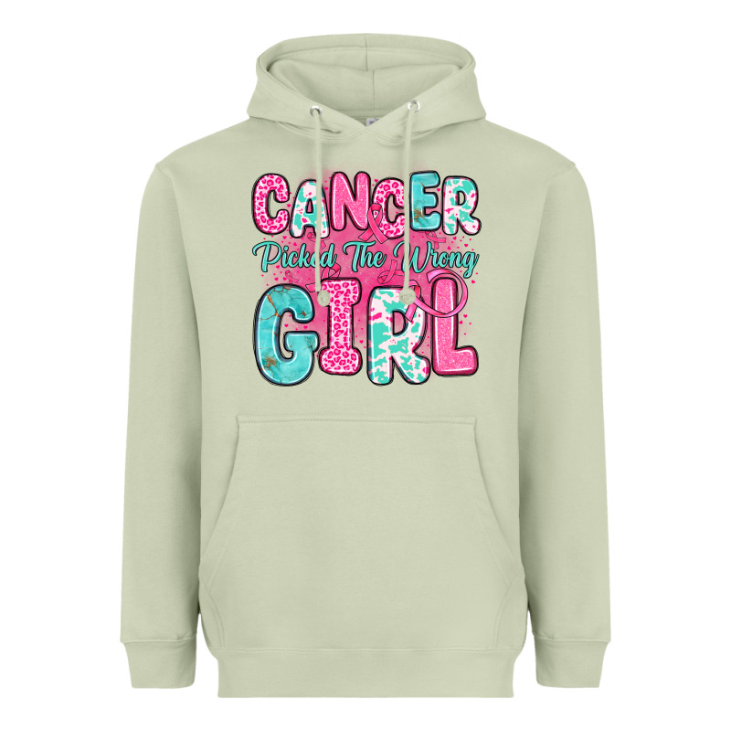 Cancer Picked The Wrong Girl Heavyweight Hoodie by JahusDesignShop | Teevron