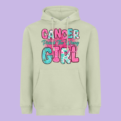 Cancer Picked The Wrong Girl Heavyweight Hoodie Designed By Jahusdesignshop
