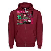Burgundy nurse Zipper Hoodie - Zillion Design Studio