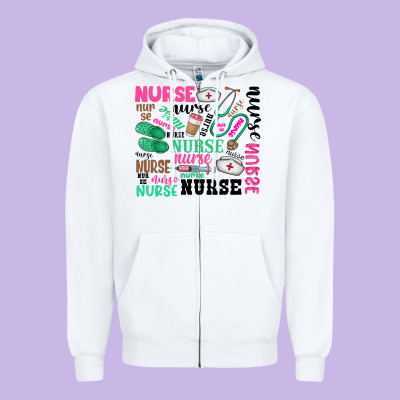 Nurse Zipper Hoodie Designed By Zillion Design Studio