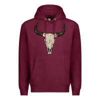 Burgundy cow skul Premium Hoodie - MaliasSmallBusiness