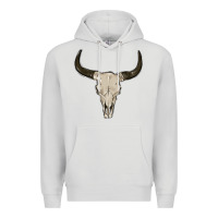 Dove Grey cow skul Premium Hoodie - MaliasSmallBusiness