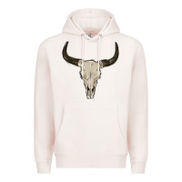 Pale Pink cow skul Premium Hoodie - MaliasSmallBusiness