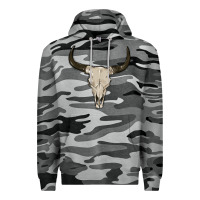 Slate Camo cow skul Premium Hoodie - MaliasSmallBusiness