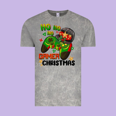 Ho Ho Ho Gamer Christmas Vintage Tee Designed By Barkaloodesign