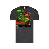 Vintage Black ho ho ho gamer Christmas Vintage Tee - BarkalooDesign