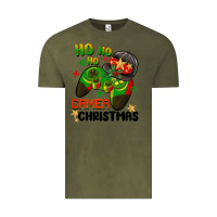 Vintage Olive ho ho ho gamer Christmas Vintage Tee - BarkalooDesign