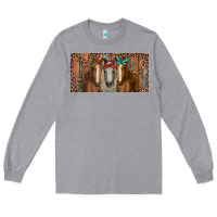 Heather Grey Horses with serape and leopard Long Sleeve Tee - RanaPortraitStore