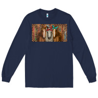 Navy Horses with serape and leopard Long Sleeve Tee - RanaPortraitStore