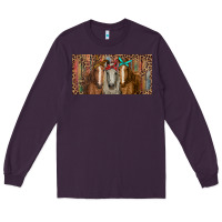 Plum Horses with serape and leopard Long Sleeve Tee - RanaPortraitStore