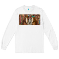 White Horses with serape and leopard Long Sleeve Tee - RanaPortraitStore