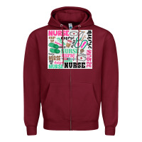 Burgundy nurse Zipper Hoodie - Zillion Design Studio