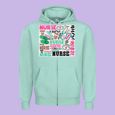 Nurse Zipper Hoodie Designed By Zillion Design Studio