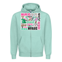 Seafoam nurse Zipper Hoodie - Zillion Design Studio