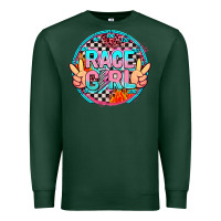 Sports Green race girl with leopard and peace hand Premium Sweatshirt - AdoDesignShop