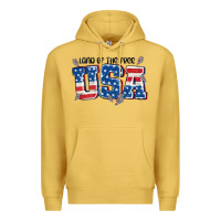 Antique Gold land of the free usa Premium Hoodie - MaliasSmallBusiness