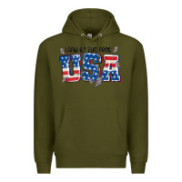 Army Green land of the free usa Premium Hoodie - MaliasSmallBusiness