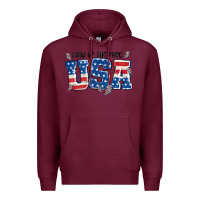 Burgundy land of the free usa Premium Hoodie - MaliasSmallBusiness