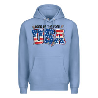 Colony Blue land of the free usa Premium Hoodie - MaliasSmallBusiness