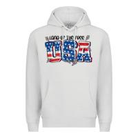 Dove Grey land of the free usa Premium Hoodie - MaliasSmallBusiness