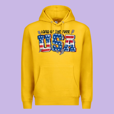 Land Of The Free Usa Premium Hoodie Designed By Maliassmallbusiness
